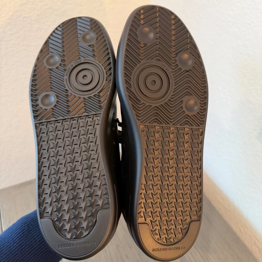 Golden‎ Goose Pure-Star Black Leather Platform Sneakers Made in Italy GGDB 38